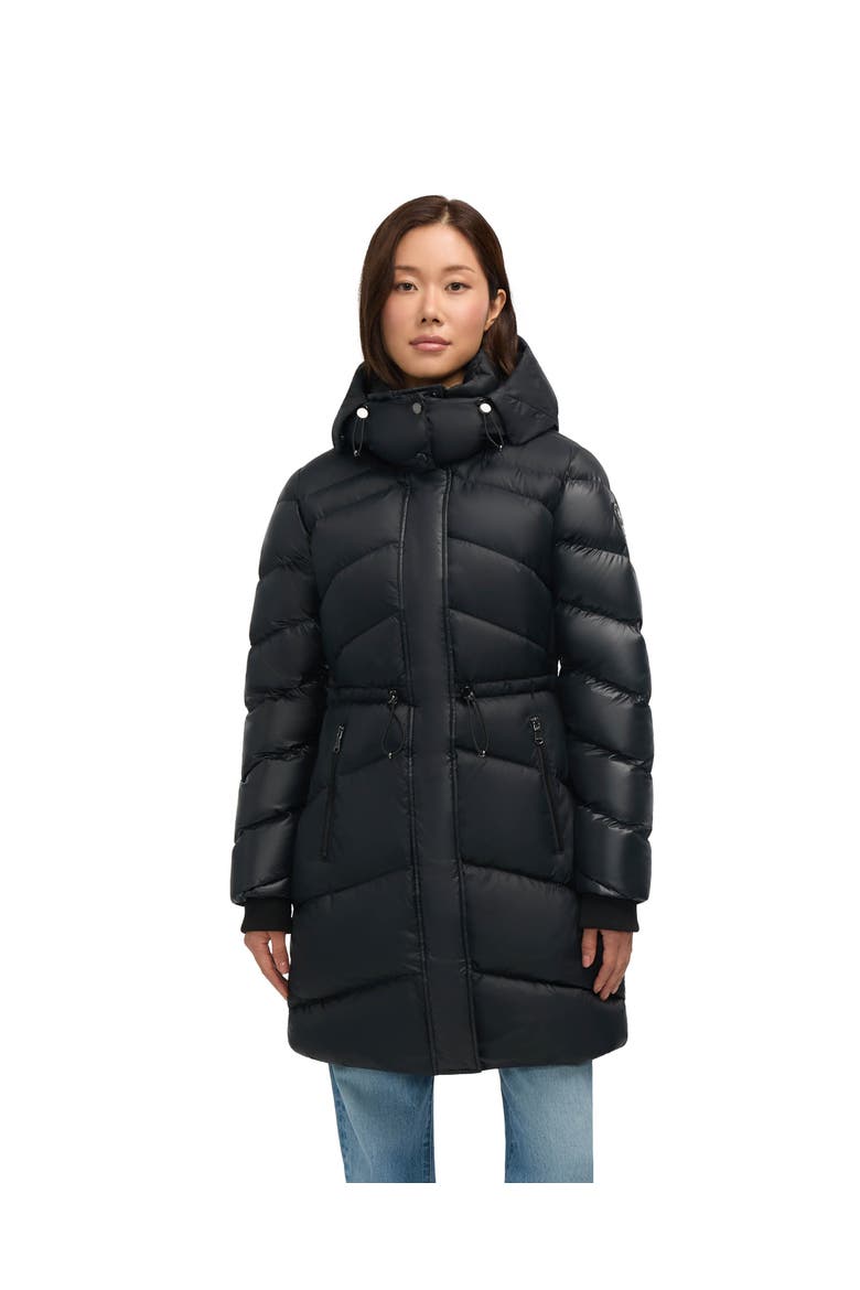 Saturn Mid-Length Quilted Puffer with Removable Hood, Main, color, Black