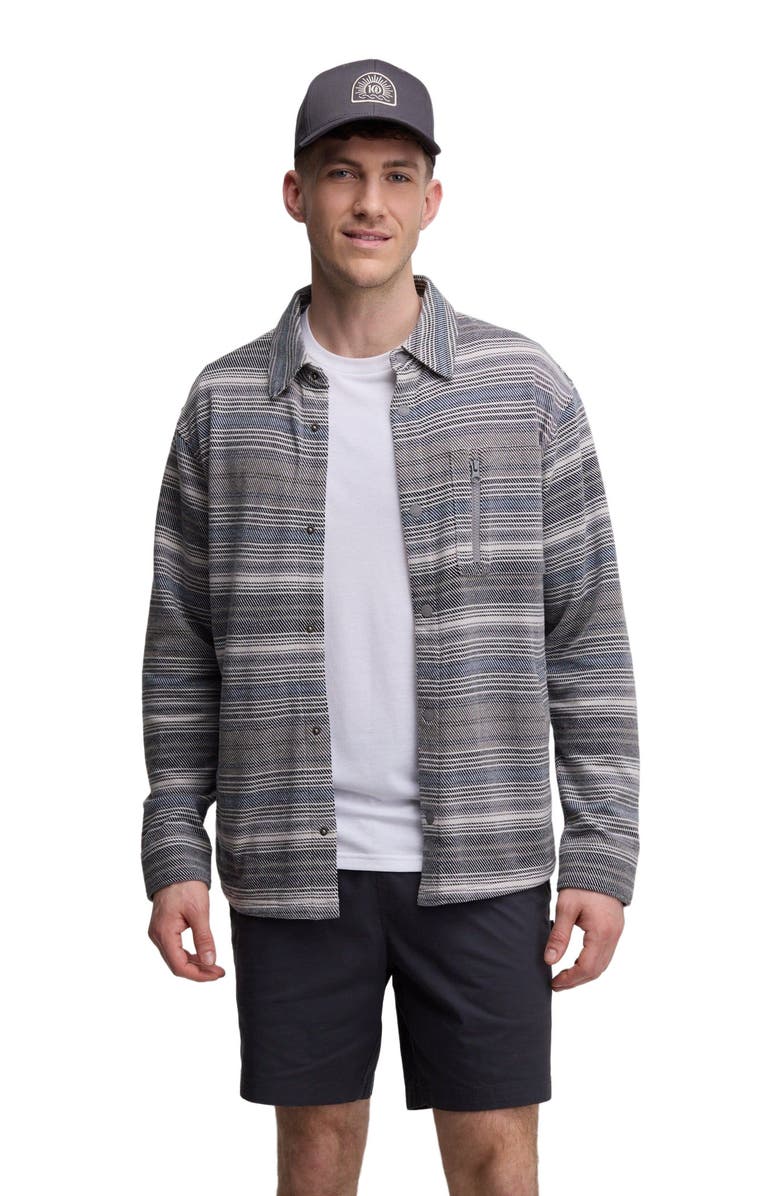 tentree Thompson Shacket, Alternate, color, Meteorite Black Multi Stripe