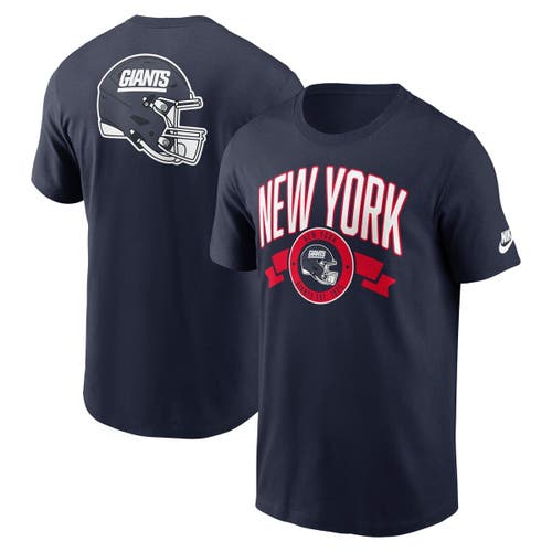 Nike Navy New York Giants Rewind Front And Back Hit Essential T-shirt In Blue