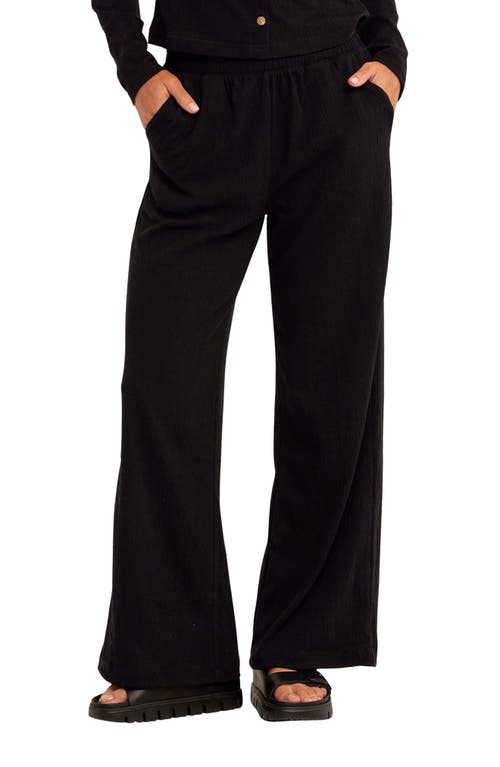 Threads 4 Thought Ivanna Textured Jersey Wide Leg Pants in Black at Nordstrom, Size X-Small