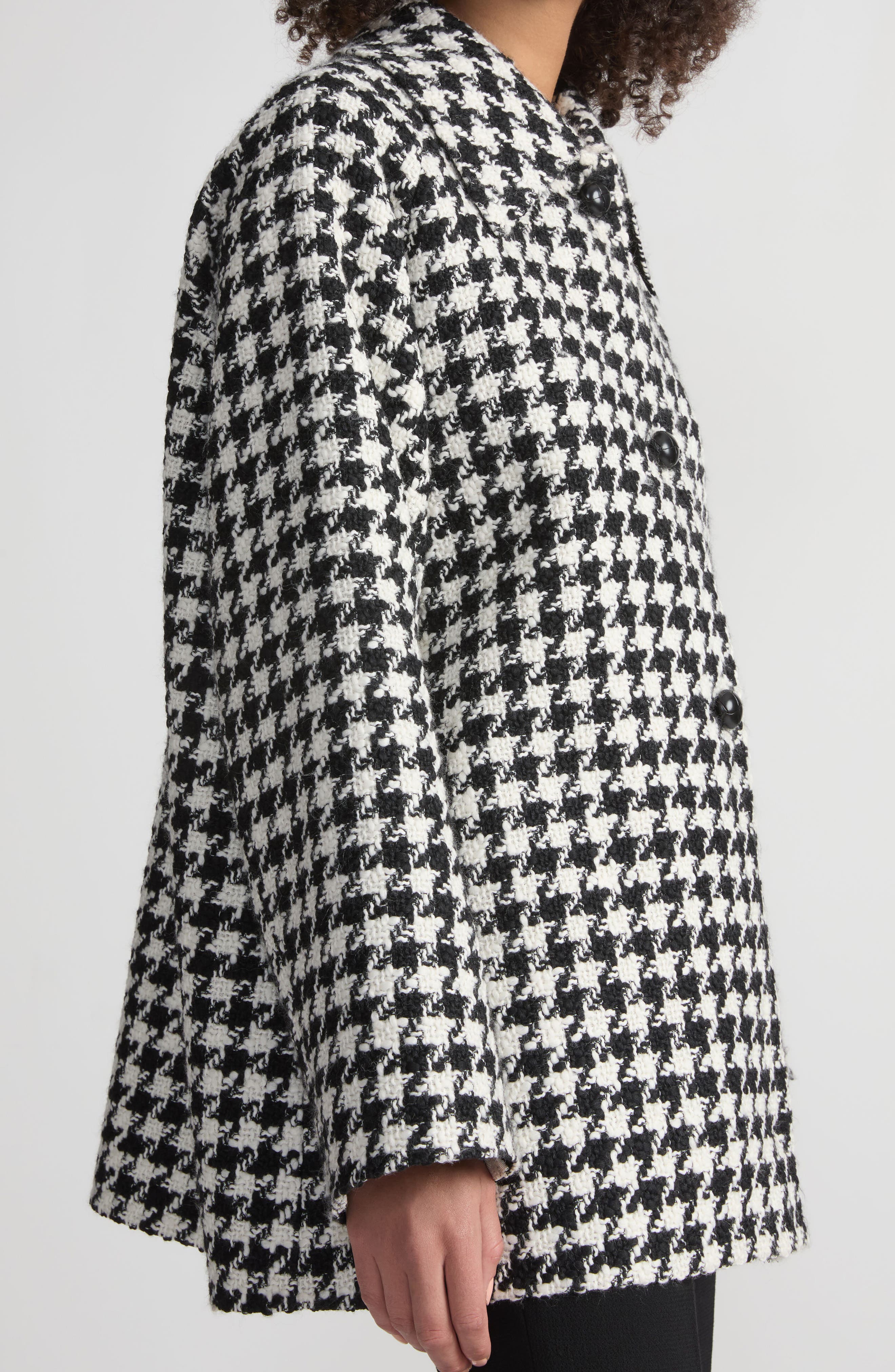 Lafayette 148 New York Houndstooth Check Wool Blend Car Coat (Women ...