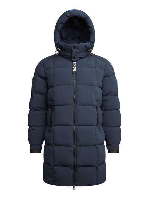 Jack1t Ez Hooded Boxed Puffer Coat In Blue