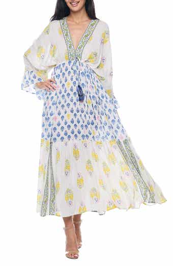 RANEES Paisley Plunge Maxi Dress