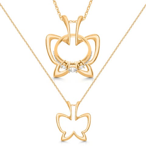 Butterfly Ring Holder Necklace, Stainless Steel Wedding Ring Keeper, Necklace Jewelry