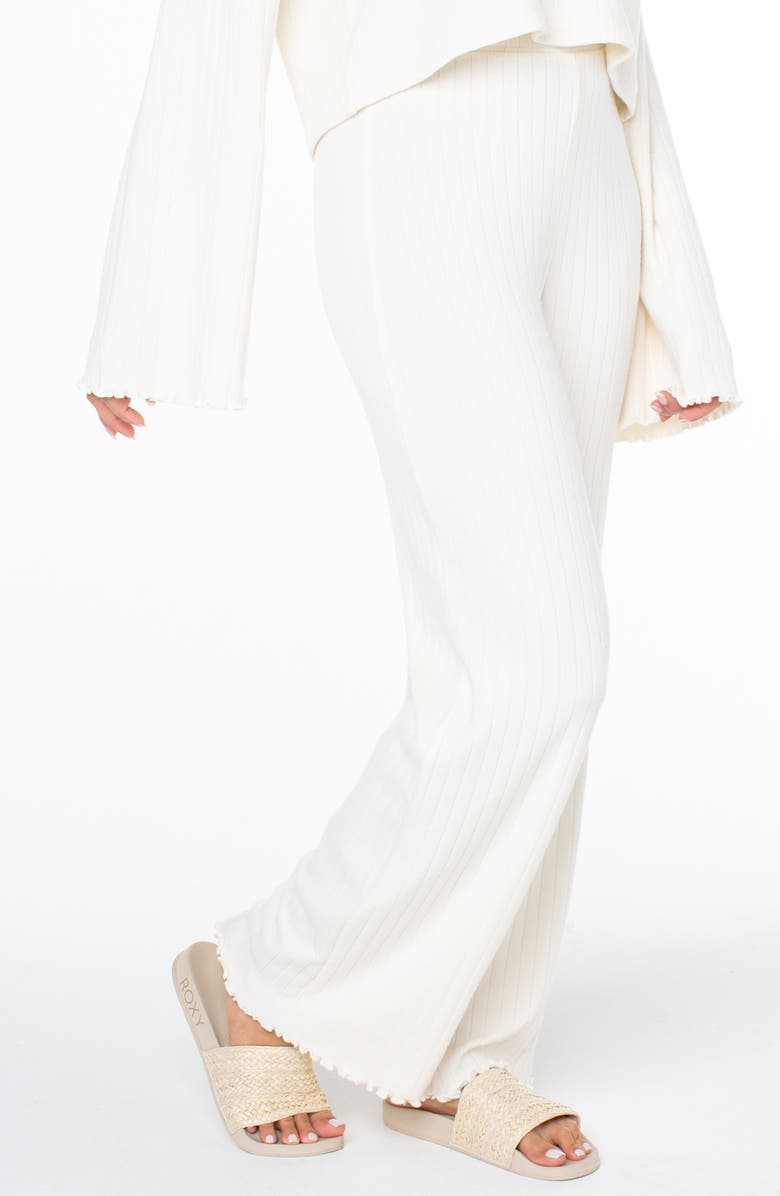 Roxy Cool Serenity Rib Knit Pants, Alternate, color, Cloud Dancer