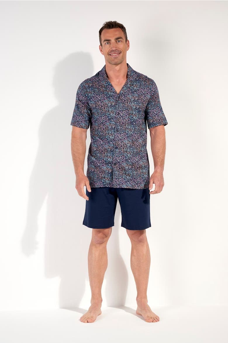 Vineyard Short Pajama Set, Alternate, color, Navy Print