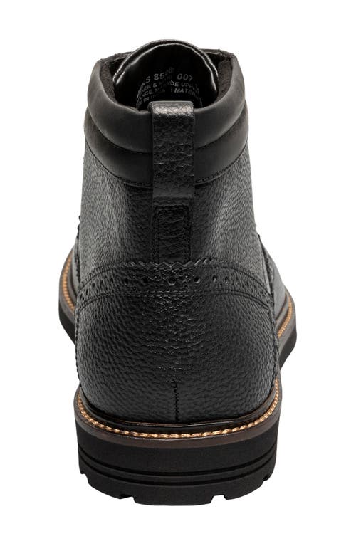 Nunn Bush Odell Ii Wingtip Boot In Black Tumbled
