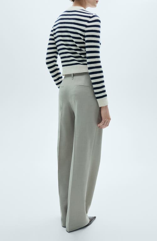 Shop Mango Eliote Crop Cardigan In Navy