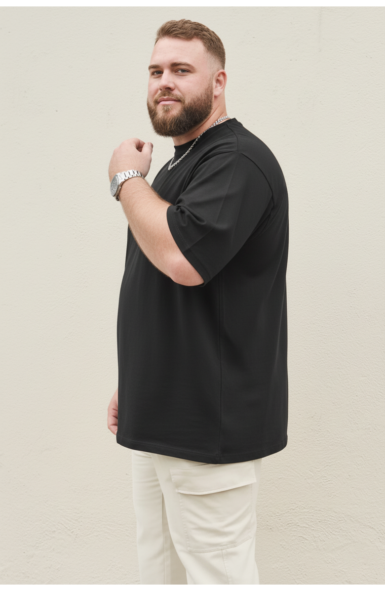 Regent Row Men’s Big and Tall T-Shirt with Premium Organic Cotton T-Shirt Classic Crew Neck Short Sleeve Tee, Alternate, color, Black