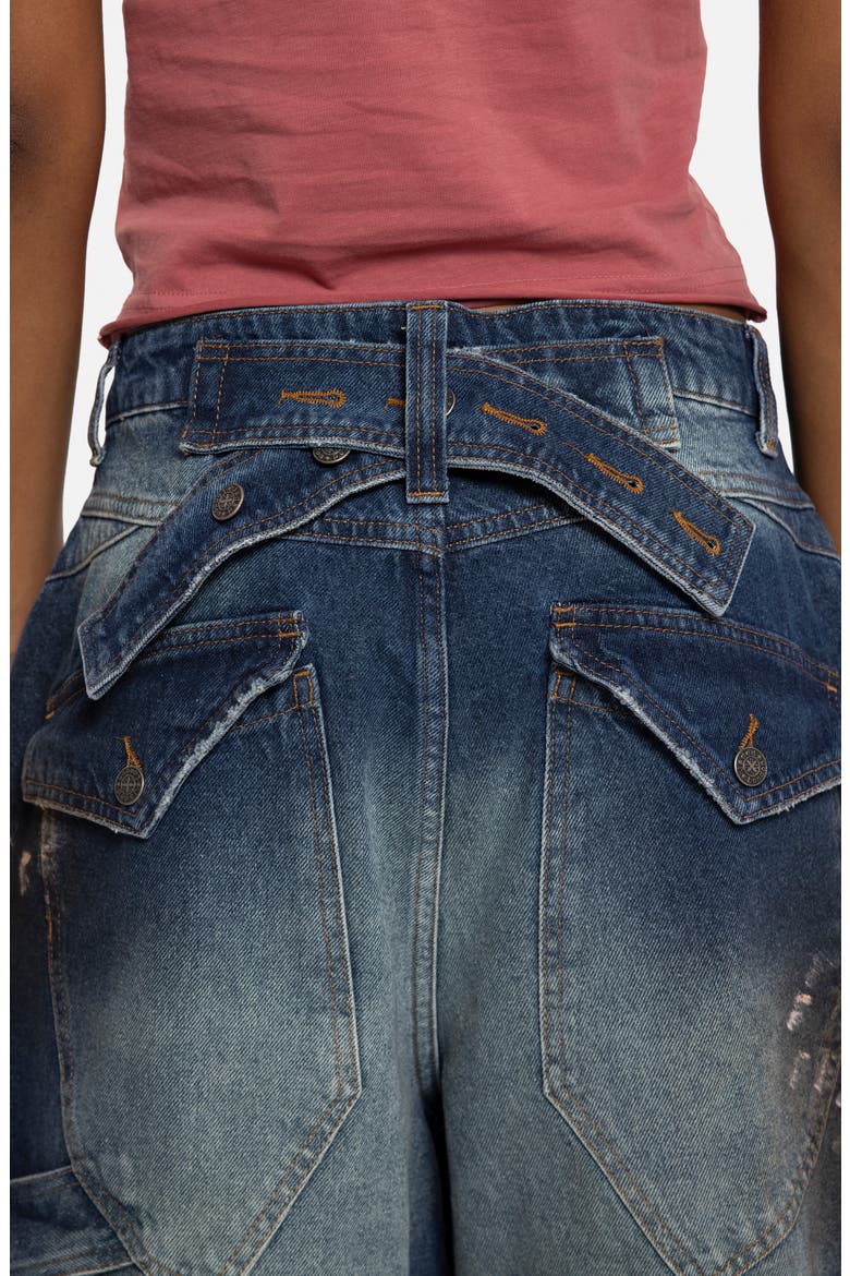 Painted Colossus Crop Wide Leg Jeans, Alternate, color, BLUE