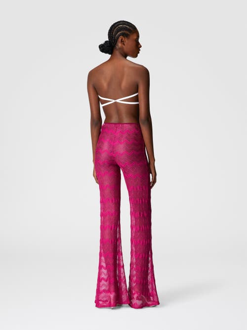 Missoni Flare Cover-up Trousers In Zig Zag Lamé Viscose In Purple