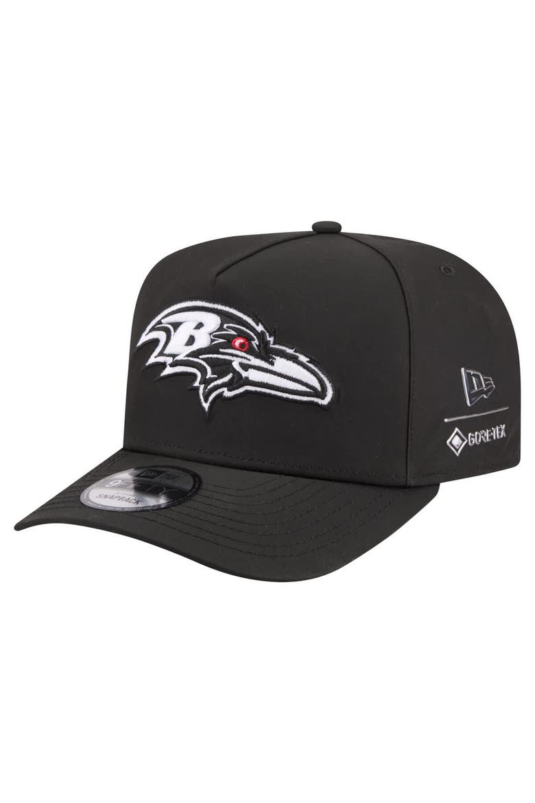 Men's New Era  Black Baltimore Ravens Gore-Tex A-Frame 9FIFTY Adjustable Hat, Main, color, Black