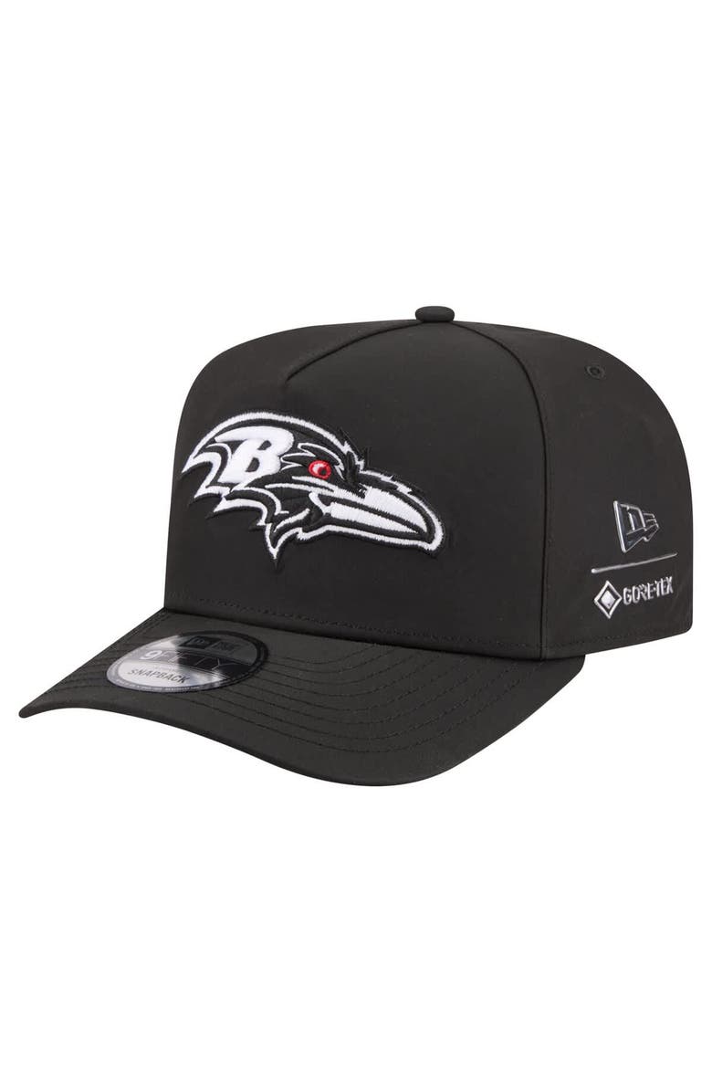 New Era Men's New Era  Black Baltimore Ravens Gore-Tex A-Frame 9FIFTY Adjustable Hat, Main, color, Black