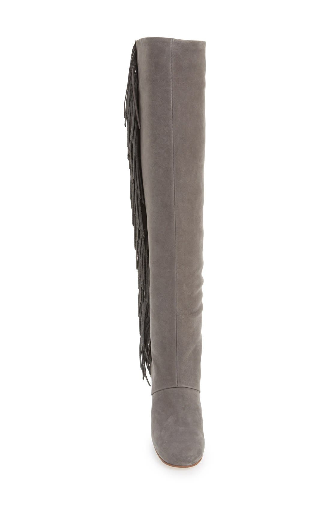 Sam Edelman 'Taylan' Over the Knee Fringe Boot, Alternate, color, 