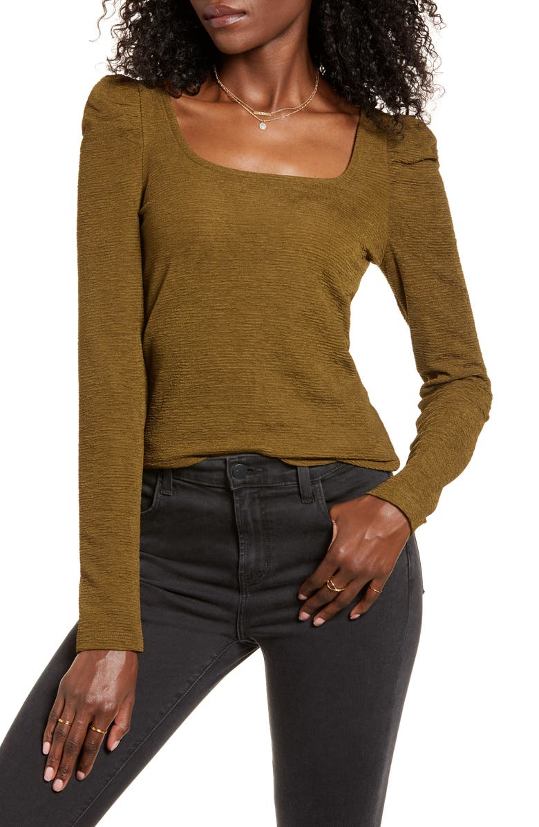 VERO MODA Alpha Puff Sleeve Square Neck Top, Main, color, 