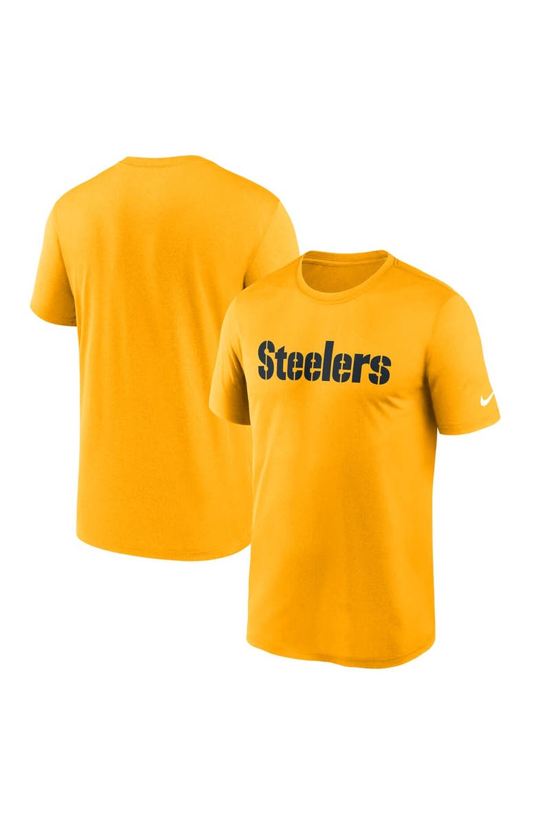 Nike Men's Nike Gold Pittsburgh Steelers Primetime Legend Wordmark Performance T-Shirt, Alternate, color, Gold