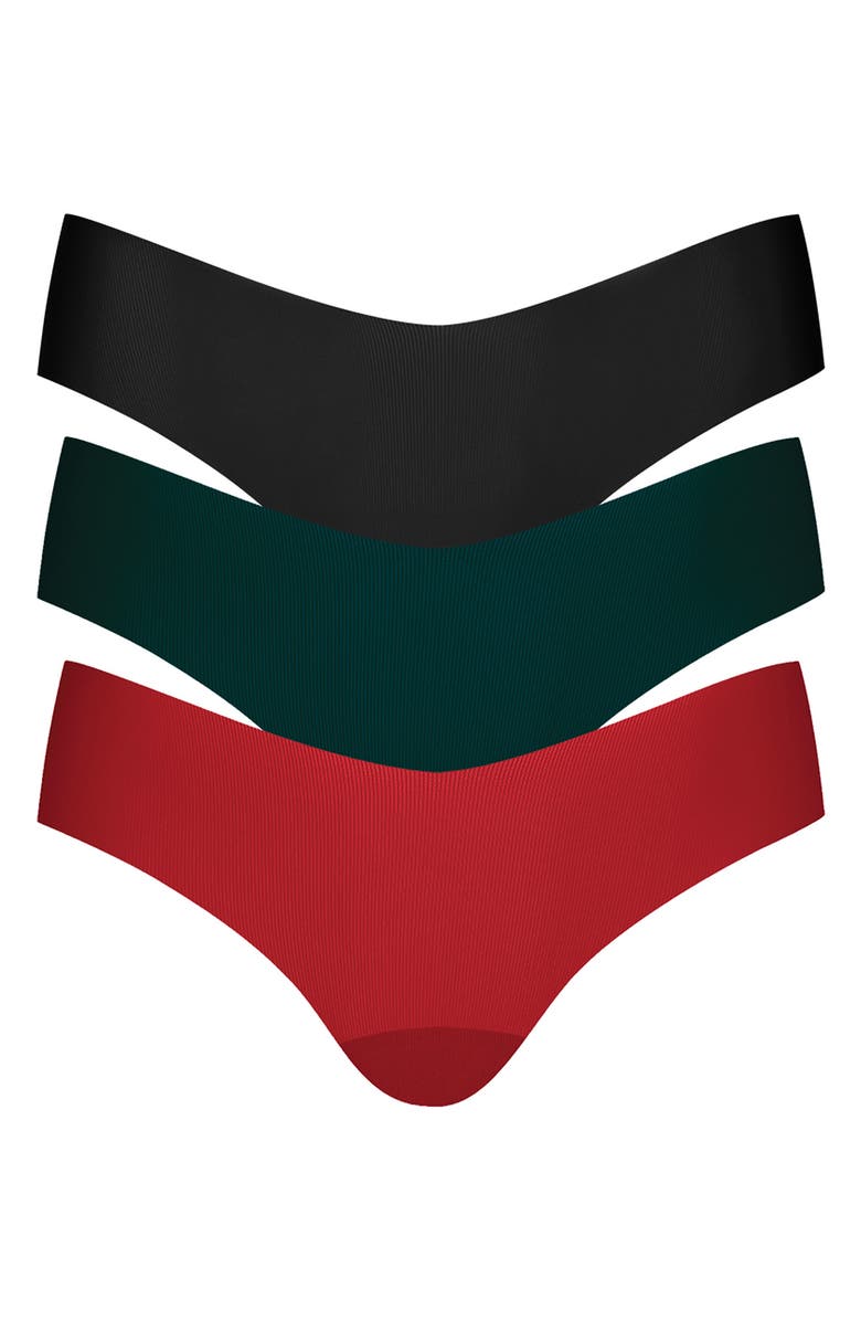 Commando Invisible Rib One Size Assorted 3-Pack Thongs, Main, color, Multi-Multi Colored Or Pack