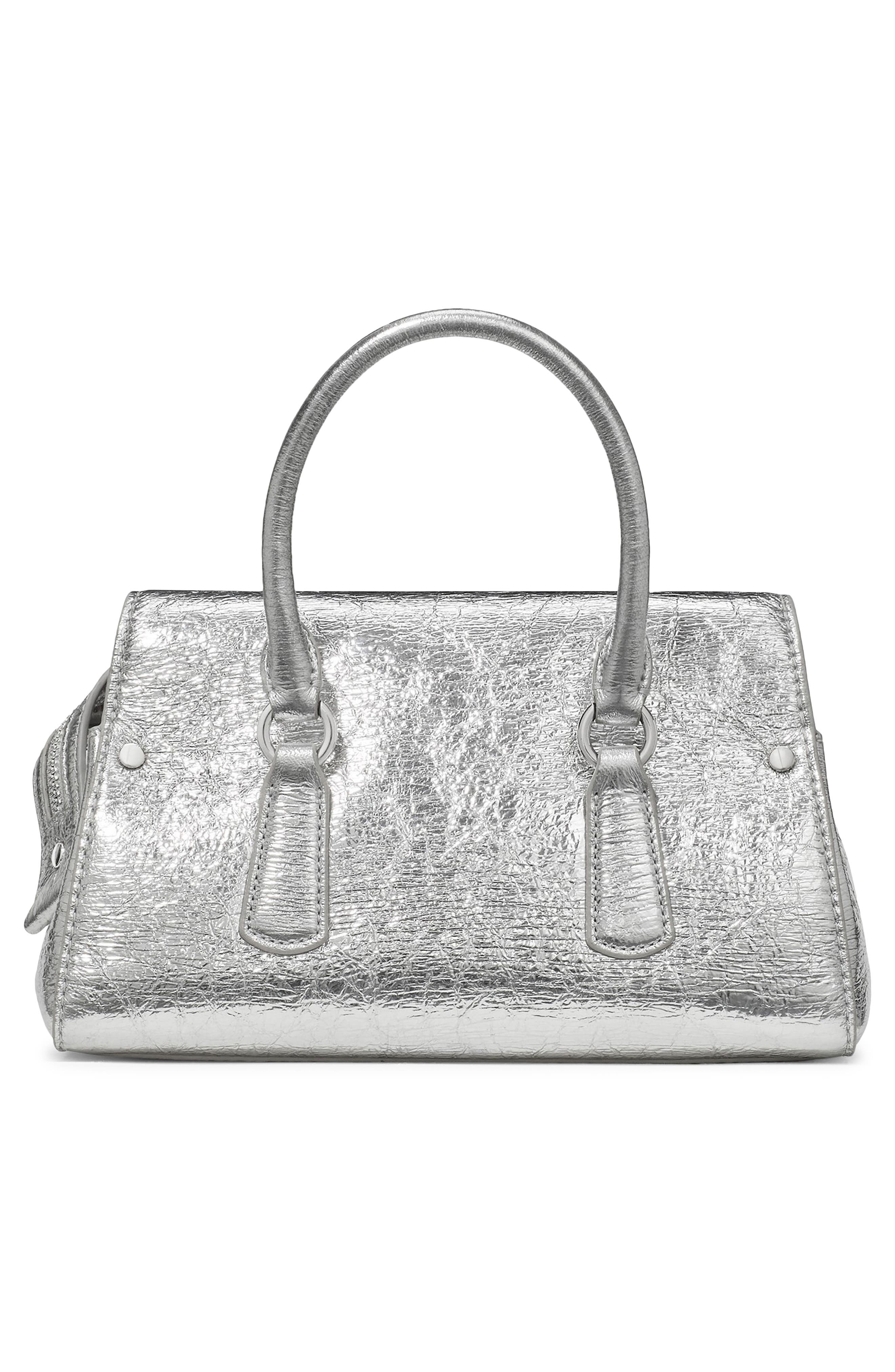 Kate Spade New York bond crinkle leather mini handbag, Alternate, color, Silver