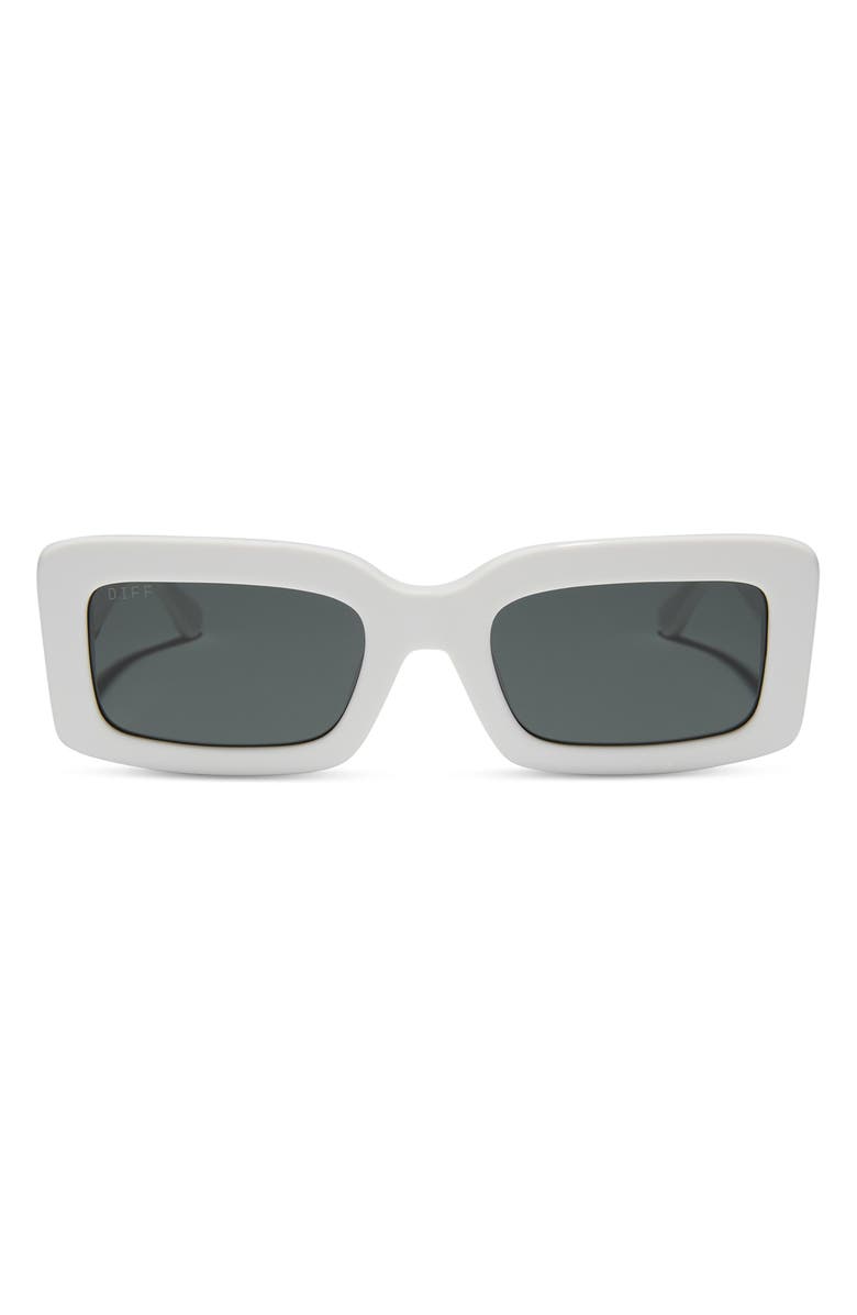 DIFF Indy 51mm Gradient Rectangular Sunglasses, Main, color, Snowbound / Grey