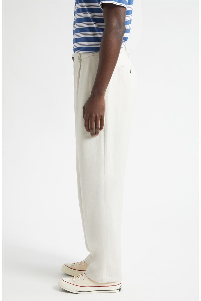 Single Pleat Hemp Canvas Trousers, Alternate, color, IVORY