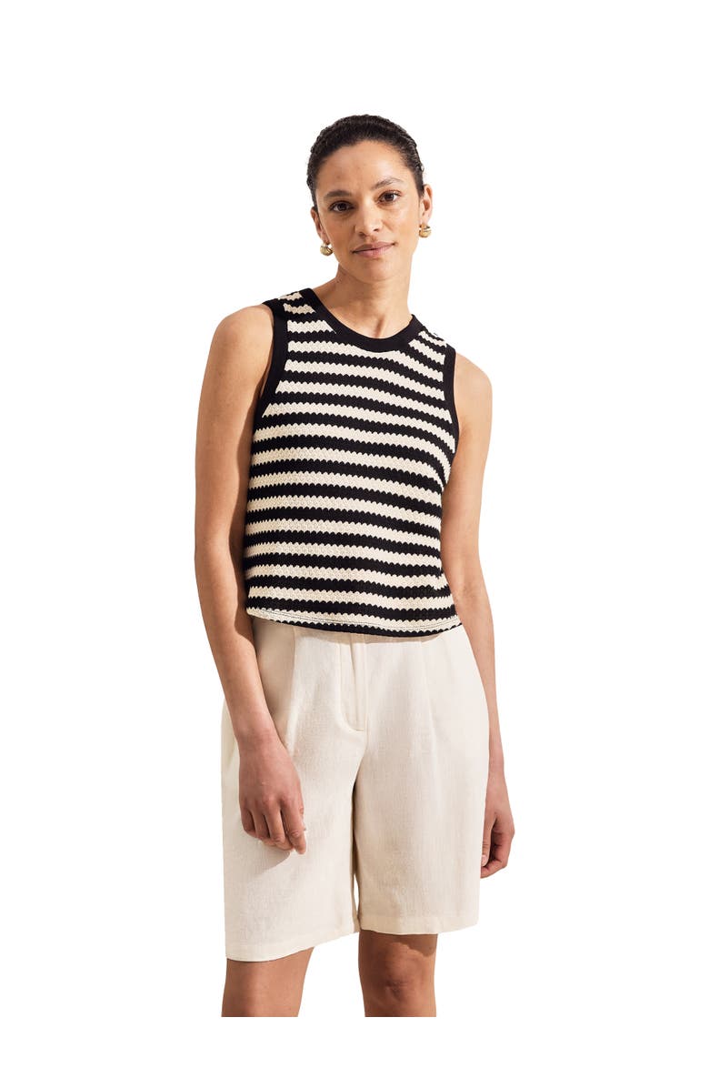 Ro&Zo Stripe Knit Shell Top, Main, color, Black