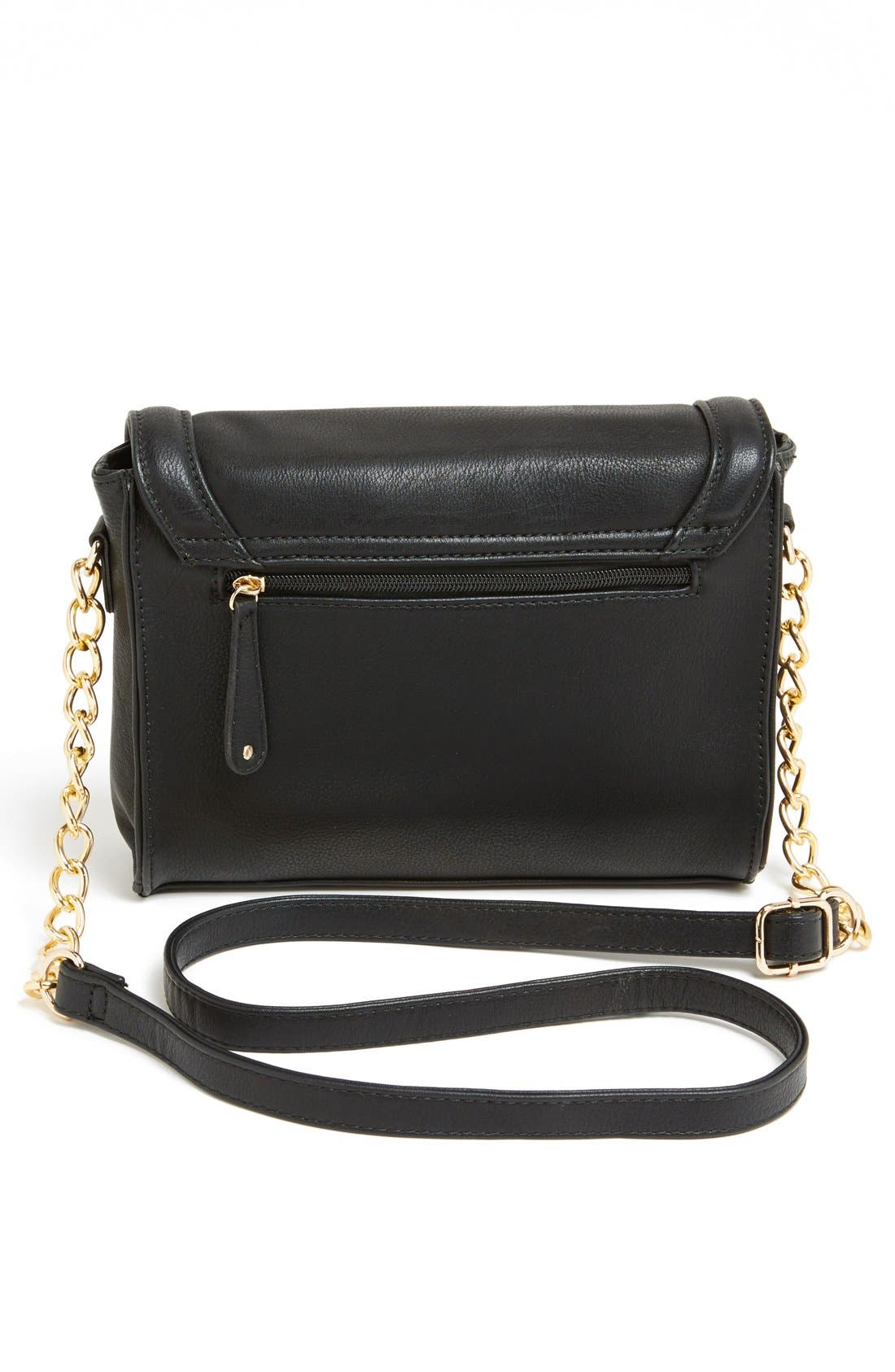 Faux Leather Crossbody, Alternate, color, BLACK