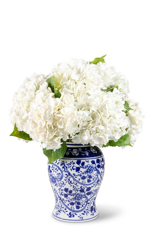 Cocobella Tinsley Realtouch Hydrangea Arrangement In Snow