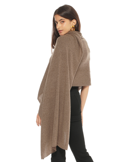 Monticelli Cashmere Pure Cashmere Feather-light Maxi Wrap Stole In Gray