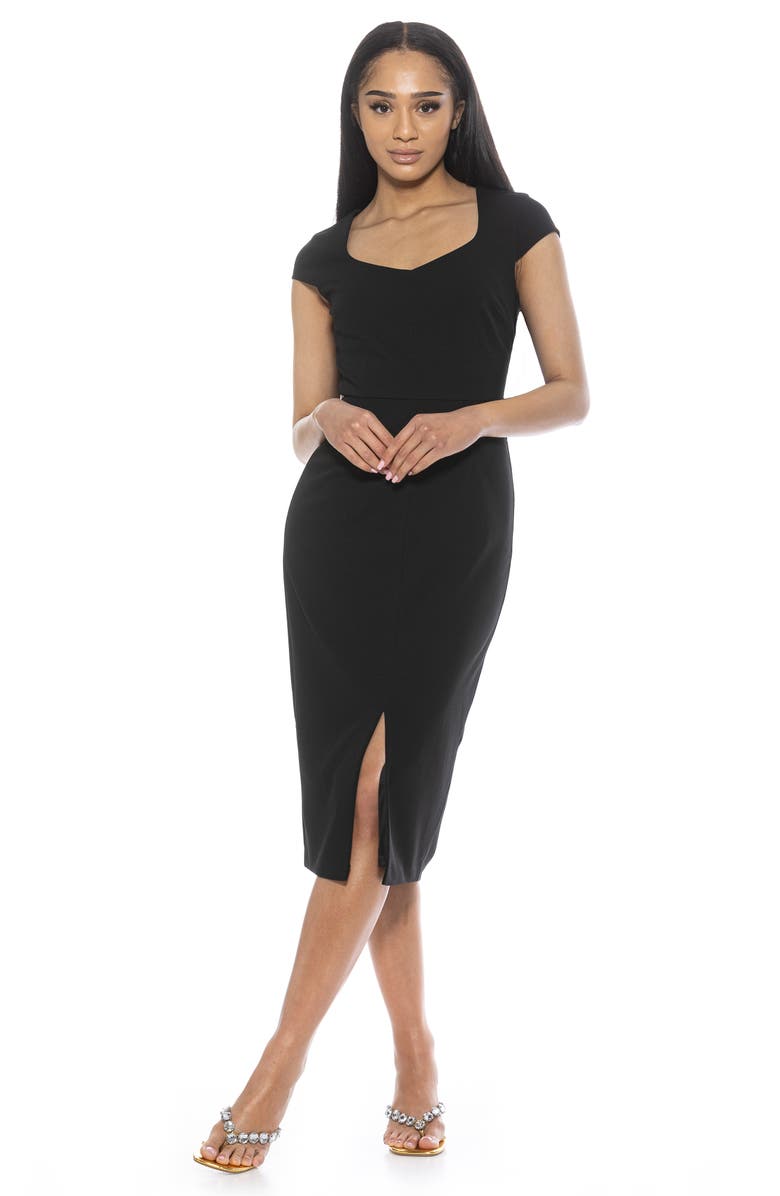 Alexia Admor Gia Sweetheart Neck Sheath Midi Dress, Alternate, color, 