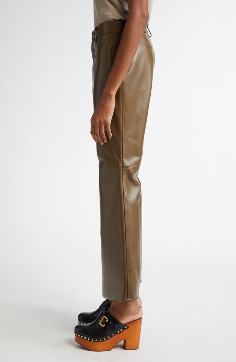 Chloé Ankle Bootcut Leather Pants, Alternate, color, 
