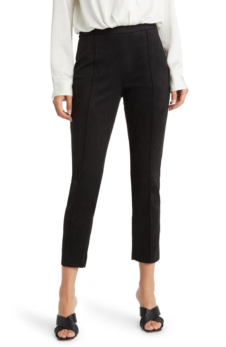 Vince Camuto Pintuck Faux Suede Leggings, Main, color, 