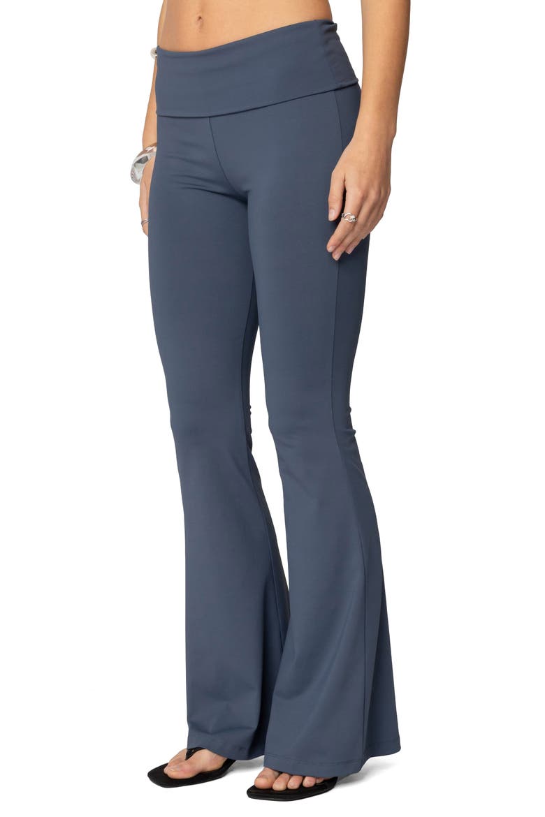 Jayna Foldover Waist Yoga Pants, Alternate, color, BLUE