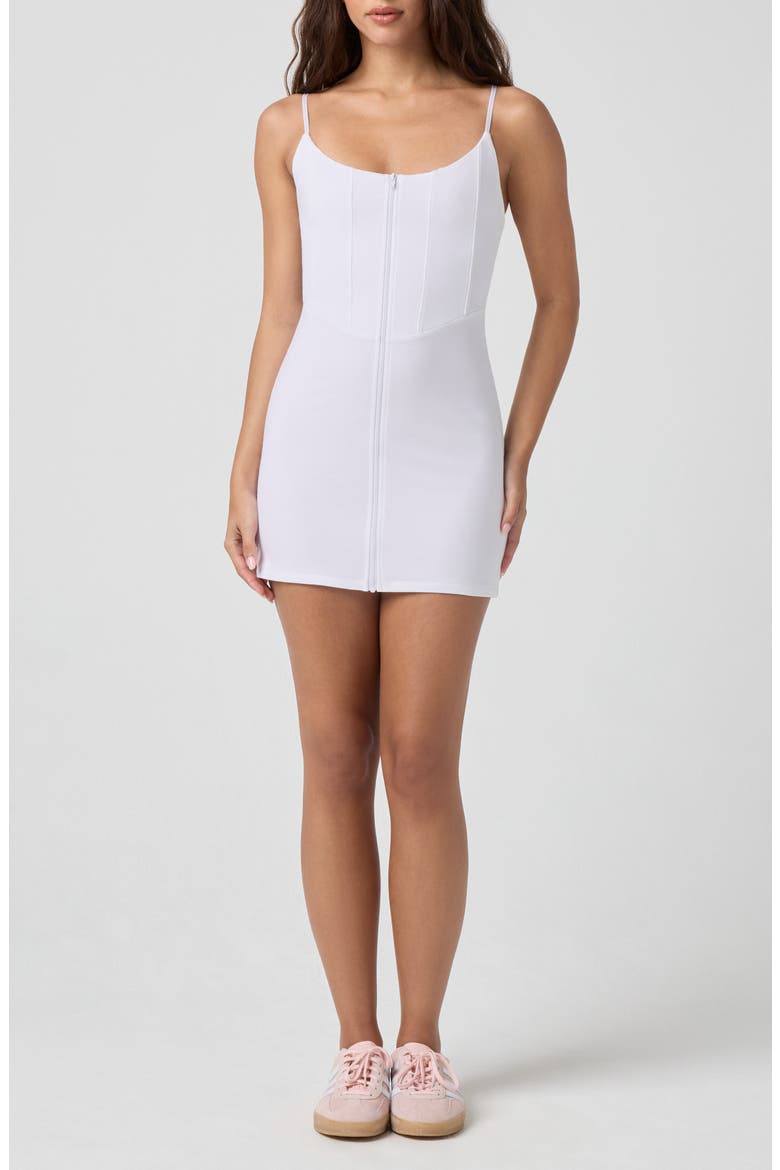 Corset Minidress, Main, color, BRT WHITE