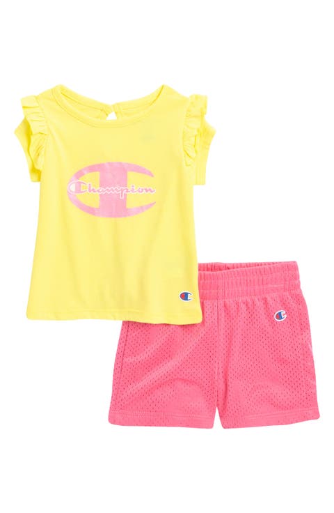 Ruffle T-Shirt & Mesh Shorts Set (Baby)