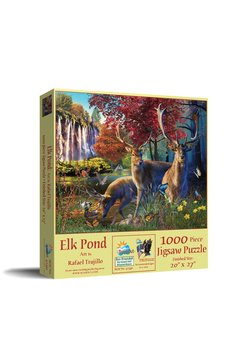 Sunsout Elk Pond 1000 piece Jigsaw Puzzle for Adults, Main, color, Multicolor