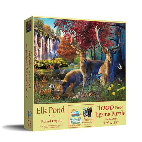 Elk Pond 1000 piece Jigsaw Puzzle for Adults