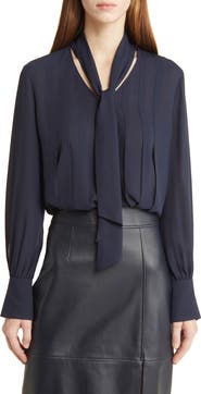BOSS Bijulia Tie Neck Blouse