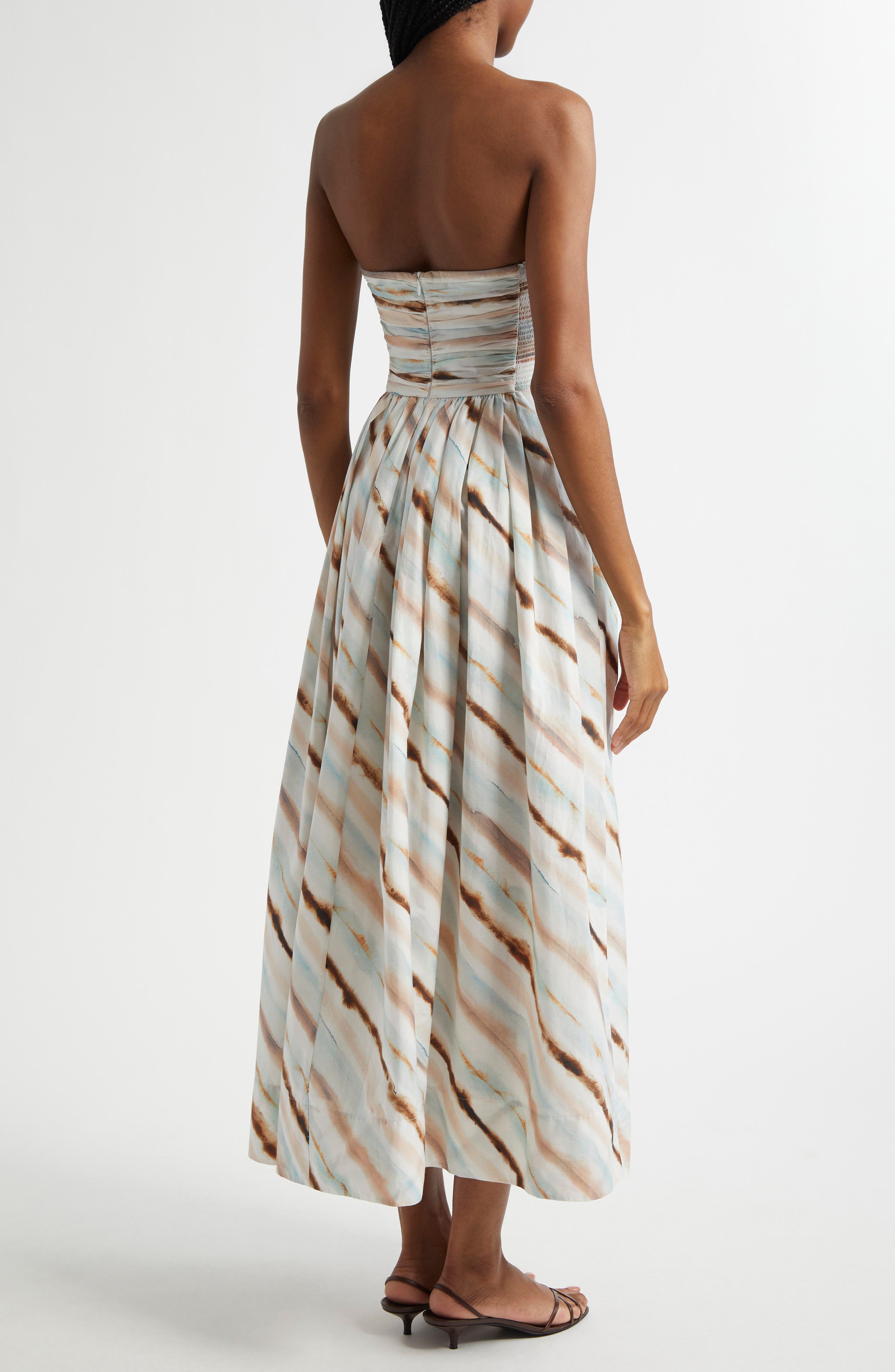 Tara Tie Dye Stripe Strapless Dress - image 2