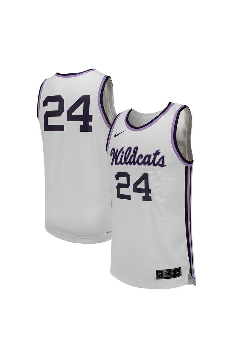 Nike Men's Nike #24 White Kansas State Wildcats Replica Basketball Jersey, Alternate, color, 