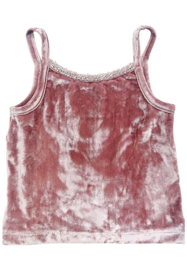 Vivian Dusty Pink Velour Tank Top, Main, color, Pink
