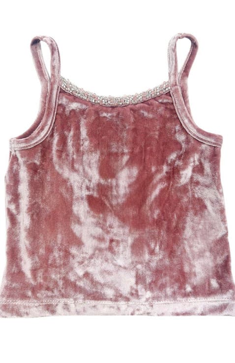 Vivian Dusty Pink Velour Tank Top (Baby)