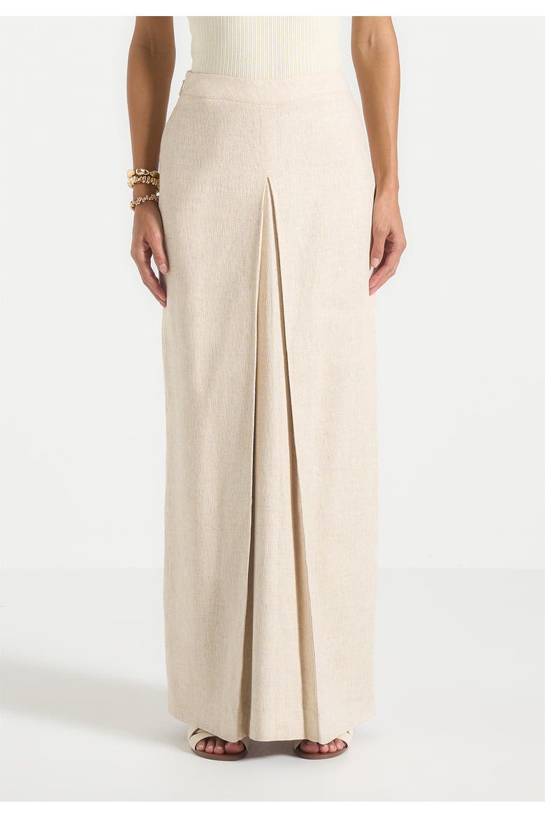 Regine Linen A-Line Maxi Skirt, Alternate, color, Natural