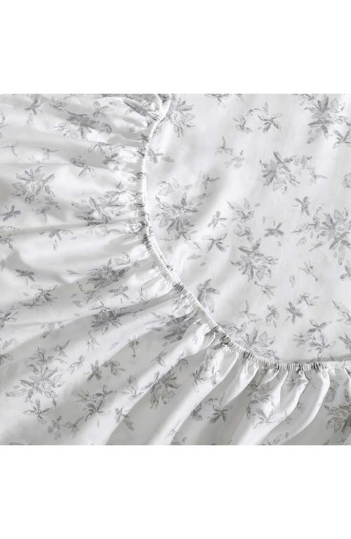 Calvin Klein Abstract Ditsy Floral 300 Thread Count Sateen Sheet Set In Grey