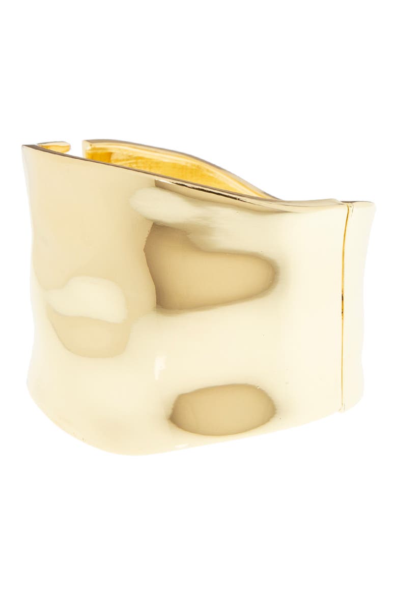 Large Wavy Hinge Cuff Bracelet, Alternate, color, GOLD