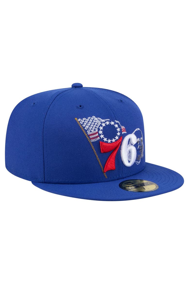 Men's New Era Royal Philadelphia 76ers State Stitch 59FIFTY Fitted Hat, Alternate, color, Royal