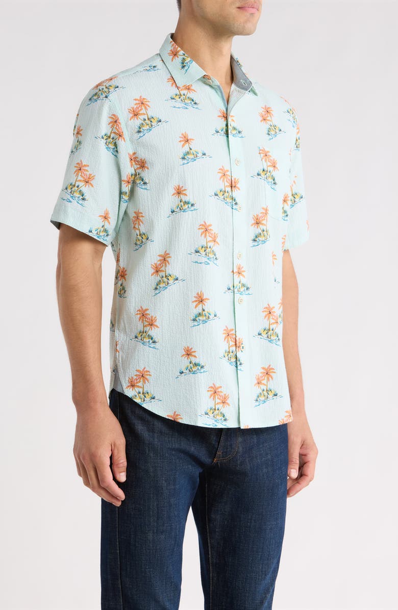 Tommy Bahama Nova Wave Island Hop Short Sleeve Seersucker Button-Up Shirt, Alternate, color, Pale Opal