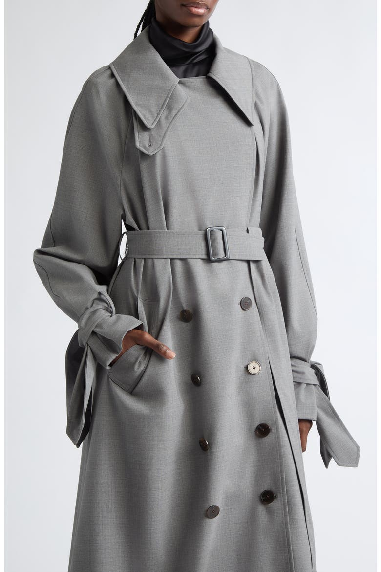 Sidney Virgin Wool Blend Trench Coat, Alternate, color, GREY