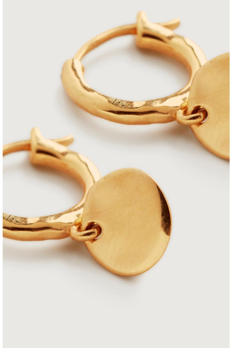 Siren Muse Mini Coin Drop Huggie Hoop Earrings, Alternate, color, YELLOW GOLD
