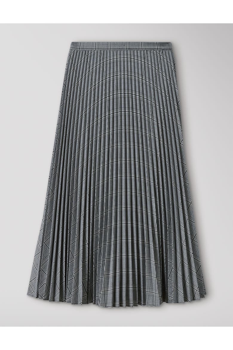 Check Pleated Midi Skirt, Main, color, Grey/Multi