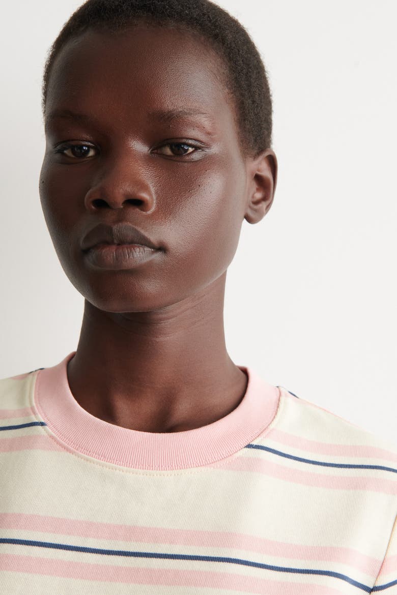 Clean Cut T-Shirt, Alternate, color, ECRU / PINK / STRIPED